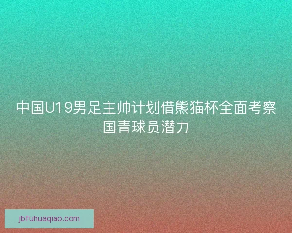 中国U19男足主帅计划借熊猫杯全面考察国青球员潜力